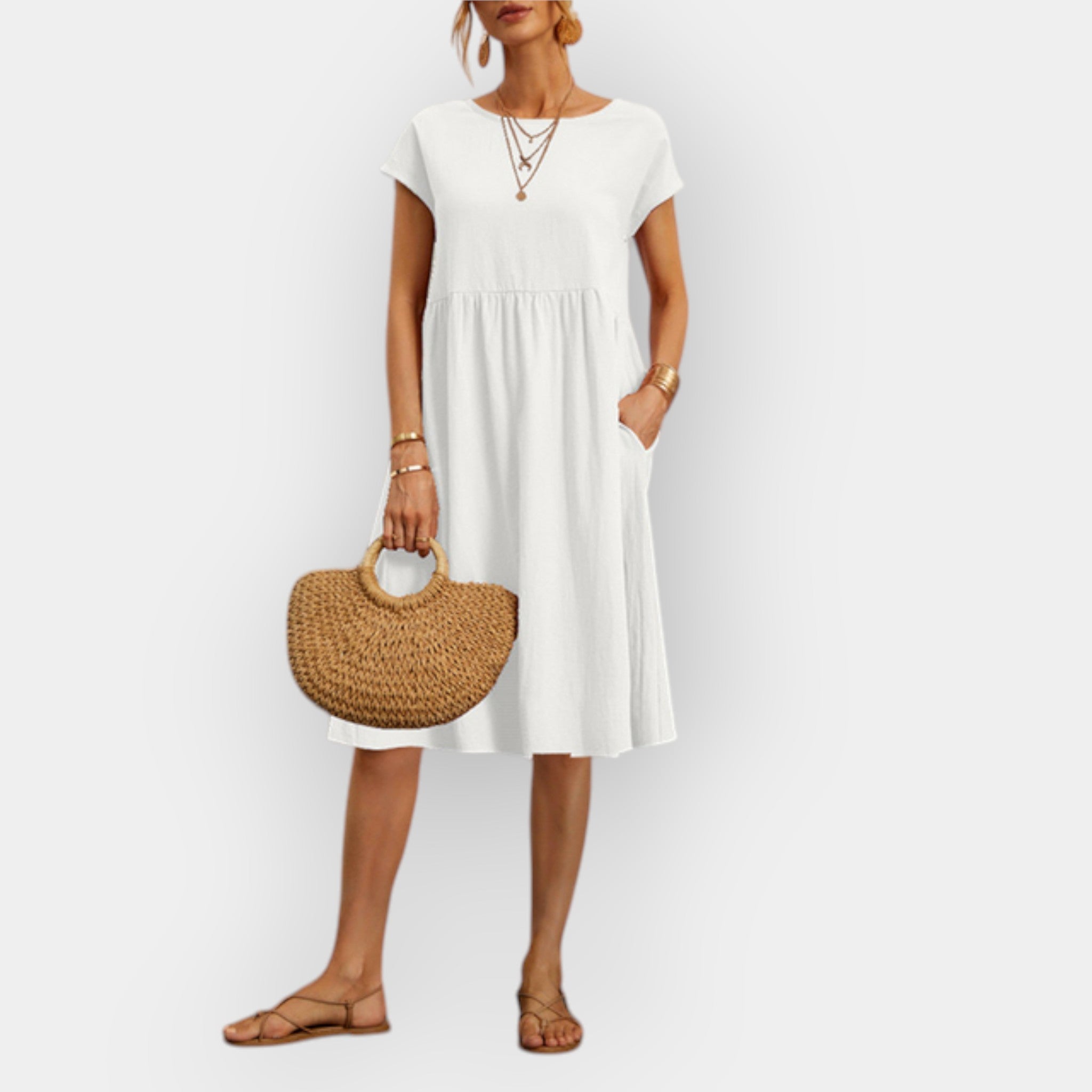 Minimalistinės Linijos Midi Suknelė