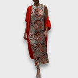 Ilga suknelė su kardiganu