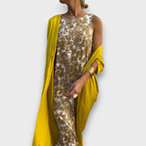 Ilga suknelė su kardiganu