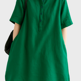 Lengva Lino Marškinėlių Suknelė